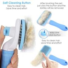 Pet Brusher - One Click Hair Removal Needle Comb With Massage Particles, Excellent Massage Effect, Non-Damaging To Skin, Suitable For Self-Cleaning Combs Of Cats And Dogs, Removing Floating Hair And Hair Removal, Suitable For Long Or Short Hair, Ergonomic Handle Design, Easy To Use, Essential For Keeping Pets, Perfect Gift For Family, Classmates And Friends