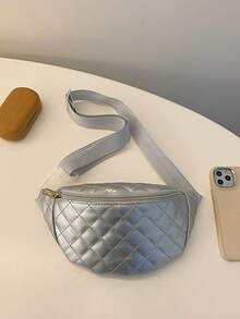 Embroidered Fashionable PU Leather Waist Bag For Teenagers, Girl's Crossbody Coin Purse