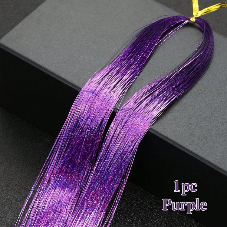 48Inches Glitter Rainbow Tinsel Hair Extension With Tool Mixed Colors Hair Extension Tinsel Kit Glitter Rainbow Hair Extensions For Women And Girls Pride Month Activities Accessories - Multicolor - View 18