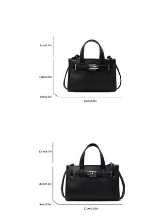 1 st handväska i enfärgad PU-djurtryck med presentkort, liten fyrkantig väska av hög kvalitet för kvinnor, enkel, avslappnad axelväska