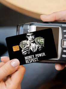 1 件嘻哈金钱信用卡装饰贴纸，“金钱、权力、尊重”PVC 卡创意个性化超薄防指纹保护皮套，品质卓越，耐刮擦，适合女性男性，小型芯片卡，银行卡，信用卡，交通卡，学生校园卡 DIY 装饰，奋斗者财富勋章，街头文化榜单 TOP，返校，学校用品 - 彩色 - 查看 9