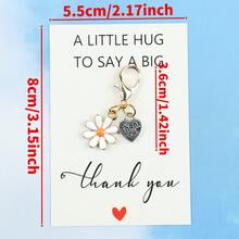 4pcs/8pcs Mini Daisy Keychains,Tulip Keychain,With "A LITTLE HUG" Thank You Cards, Flower Keychain, Ideal For Friendship Gifts, Back-To-School Gift,Teacher Appreciation Gift,Perfect Gift For Friends And Family & Daily Key/Bag Accessories,Suitable For Men And Women.