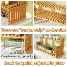 Support organiseur de plantes de bureau en bambou