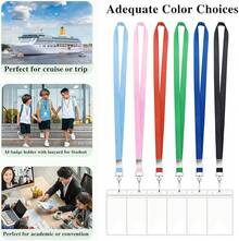 6 Pack Lanyards ID Badges Cruise Lanyard Ship Cards With Waterproof ID Badge Holder Cruise Essentials 2026 - 6 Pack - View 3