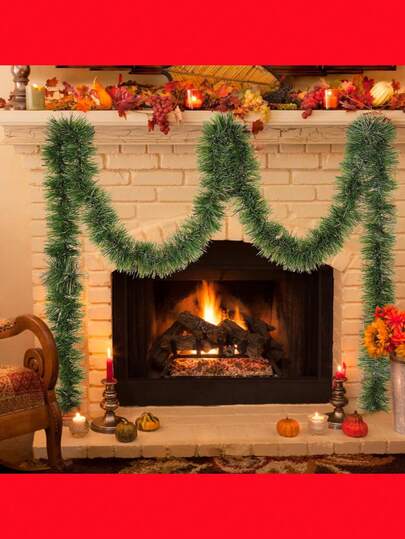 Couronne de Noël de 118 pouces, décorations de Noël d'intérieur et d'extérieur, couronne douce non lumineuse, décorations de Noël vertes, plantes artificielles vertes pour la maison et le jardin, convient pour les décorations de Noël, fournitures décoratives, fournitures de fête, pour créer une ambiance de Noël