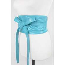 Tie Front Leather Belt - 紅色 - 查看 9