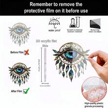 1 pezzo Decorazione in acrilico a 2D piatto con occhio di diavolo e cattura-sole, decorazione da esterno creativa, decorazione per casa, perfetta per decorare stanze, camere da letto, finestre, caffè, regalo ideale per famiglia e amici. - Catena porta-tag in acrilico - Visualizzare 7