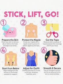 1pc Multifunctional Women's Invisible Bust Lift Tape, Anti-Glare Patch, Elastic Bust Wrap To Prevent Expansion And Swelling, Invisible Breast Lift And Lift Patch, Bandage Patch, Breathable Bust Lift Bra, Can Adjust Your Bust From A To E Cup! Super Adhesive, Won't Fall Off Even When Dancing And Sweating! Natural Gathering Shapes Charming Curves. Invisible And Seamless Design, Perfect For Deep V-Neck, Backless Dress, Wedding Gown. Breathable And Waterproof Material, Can Be Usedly For Sports And Fitness.