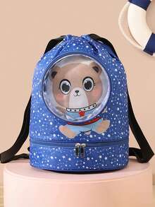 1 件儿童游泳和沙滩包，干湿分离，抽绳背包，便携式旅行洗漱包，大容量 - 彩色 - 查看 11