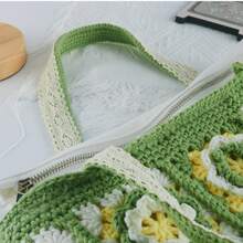 手工钩编紫藤手提单肩包、通勤钱包、女士礼物