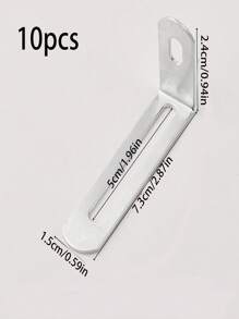 10 件 L 型角支架，90 度直角铁紧固五金配件，家具橱柜连接器 - 彩色 - 查看 9