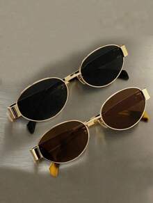 Women's Metal Frame Oval Fashion Glasses Suitable For Daily Wear Beach Accessories For Women Glasses Shades