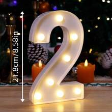 1 个 LED 发光数字灯，高 21.8 厘米，适合 16、18、21、30、40、50、60、70、80 岁生日装饰，装饰性 LED 数字灯，生日派对装饰，电池供电的 LED 装饰，适合生日、周年纪念、婚礼、圣诞节、情人节、毕业典礼和新年庆祝活动、家庭聚会、节日装饰、酒吧、咖啡厅、房间装饰，送给朋友和家人的好礼物（暖白色，不含电池，免费组合）