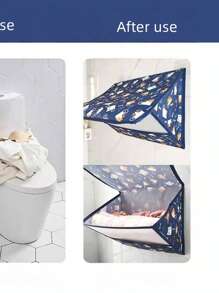 قطعة واحدة حقيبة تعليق خزانة للحمام مقاومة للماء، منظم قماش قابل للطي للتركيب على الحائط لأدوات الاستحمام