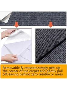 Cat Scratch Furniture Protector Keep Couch Sofa Protection Anti Claws Corner Wall Scratcher Post Sisal Scratching Mat Carpet Pad Cover Fabric Tree Guards Remnants 40"X15.8" (Deep Grey) - 深灰色 - 查看 3