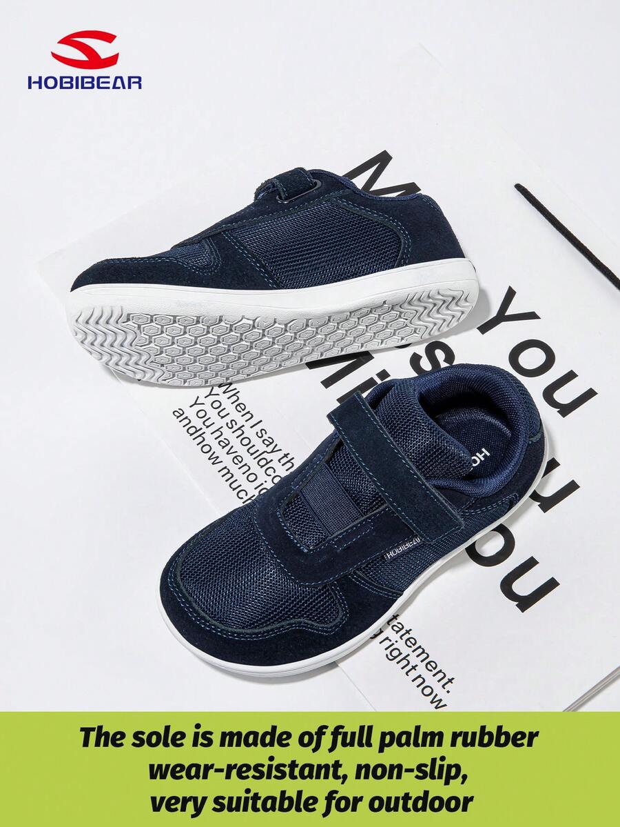 HOBIBEAR 儿童运动鞋，男女童休闲运动鞋，防滑橡胶鞋底，透气网面，宽敞鞋头，轻便舒适，适合户外行走，蓝色，春、夏、秋季皆宜。 - 藍色 - 查看 1