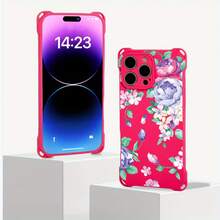 Funda para teléfono (1 unidad). Diseño con estampado floral azul. Incluye orificios para colgar en las cuatro esquinas. Compatible con 16 Plus, 14, 13 Pro, 15 y 12. Funda blanda impresa en TPU. - Colores mixtos 2 - Ver 3