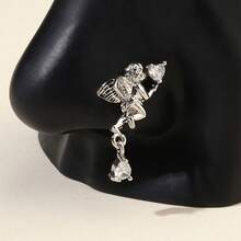 1 Pc U-Shaped Sexy Nose Clip Cupid Non Piercing Nose Accessory Fake Nose Nail Non Piercing Human Puncture Accessory - 銀色 - 查看 1