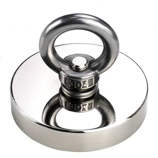 Imanes de neodimio N52 súper resistentes (2 paquetes) - Pernos de ojo avellanados para suministros y rescates náuticos pesados, imanes de pesca magnéticos súper resistentes de NdFeB, fuerza de tracción de 500 libras (227 kg), pernos de ojo avellanados de 2.36" (60 mm) de diámetro para recuperación en ríos y pesca magnética, regalo para el padre, artículos esenciales de playa, accesorios de playa, flotador de piscina