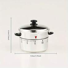 60 Minute Adjustable Mechanical Timer - Retro Metal Design With Black Base And Clear Cover, Battery-Free, Suitable For Cooking, Countdown, Home Or School Use, Durable And Multipurpose, Kitchen Accessory