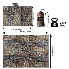 3-In-1 Multifunctional Hooded Rain Poncho With Neckline Buttons, Portable Raincoat With Pockets , Lightweight Rain Jacket For Adult Outdoor Activities