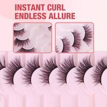 9 Pares de Cílios Postiços Estilo Olho de Gato Curtos e Macios de Fio e Meia Pálpebra, Falsos de Mink 3D, Adequados para Maquiagem Natural, Tiras de Cílios, Cílios, Cílios Postiços