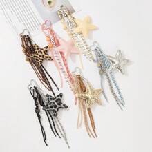 心形扣星形串珠吊坠 DIY 包饰 包袋装饰配件 猎豹纹背包装饰 汽车配件 女士包袋钥匙扣