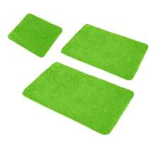 Cozy Green 3-Piece Bath Mat Set - Soft, Absorbent Bathroom Rugs For Comfort And Style