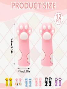 6 Stücke Stichstopper, Häkelnadel-Schützer, bunte Stricknadel-Spitzen-Saver, Katzenpfoten Stricknadel-Spitzen & Umarmungen, Nähhandwerks-Zubehör, können auch als süße Katzenpfoten-Silikon-Bleistiftspitzen, Cartoon-Stiftspitzen-Schützer, weiche Bleistiftspitzen-Abdeckungen, Anti-Schmutz-Büromaterial, tragbare Taschenstift-Clips, Zufallsfarbe, für Schulmaterial, Rückkehr zur Schule verwendet werden