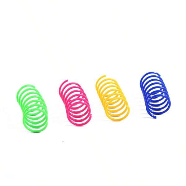 4pcs/Pack Colorful Spring Cat Toys, Popular Self-Entertainment Cat Toys, DIY Toys