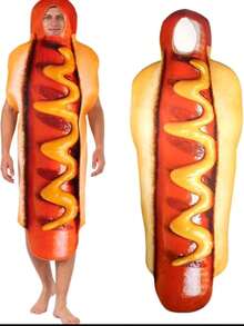Nezababy 万圣节热狗服装成人趣味食物套装男女化装扮装角色扮演 - 彩色 - 查看 7