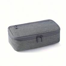 1 pieza Estuche de lápices grande - Bolsa con cremallera plegable con asa y múltiples compartimentos - Organizador de papelería estético para adultos - Elemento esencial para el escritorio de trabajo, imprescindible para estudiantes universitarios, kit profesional para reuniones, soporte minimalista para herramientas de escritura, bolsa de lápices para viajes de negocios, útiles escolares, de vuelta a la escuela