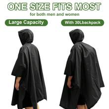 Poncho de ploaie multifuncțional 3 în 1 cu glugă și nasturi la decolteu, pelerină de ploaie portabilă cu buzunare, jachetă de ploaie ușoară pentru activități în aer liber pentru adulți