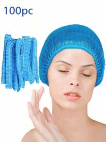 100pcs Unisex Hairnets, Shower Caps, Elastic Dust-Proof Hats For Food Service, Kitchen Headwear