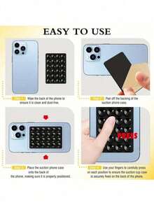 1 pieza Funda de teléfono cuadrada de silicona con ventosa, ventosa grande de silicona de 24 cm, accesorio de teléfono antideslizante de silicona con ventosa, compatible con iPhone y fundas de teléfono, utilizado para selfies y videos