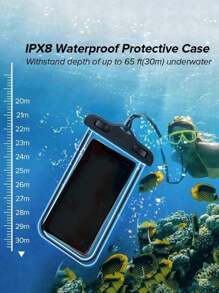 1 pieza Bolsa impermeable universal para teléfono, Funda impermeable para teléfono, Adecuada para iPhone 14, 13, 12, 11Pro Max, XS Plus y Galaxy S22, S23 y otros teléfonos móviles de 7.0 pulgadas o menos, Bolsa impermeable 3D para teléfono móvil, Compatible con iPhone 5/3/2/1 y otros modelos de teléfonos móviles, Adecuada para natación, buceo, rafting y otros deportes acuáticos, Funda para teléfono móvil, Billetera, Adecuada para deportes al aire libre, vacaciones de verano, viajes a la playa, piscina de resort