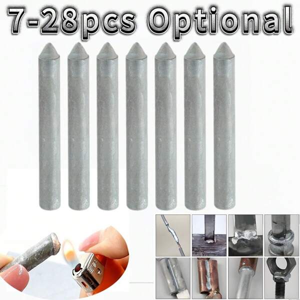 7/14/28 peças de hastes de solda | Haste de solda de alumínio universal de baixa temperatura | Para uso com isqueiro | Ferramenta multiuso para reparar cobre/ferro/alumínio/aço inoxidável/PVC | Uso doméstico |