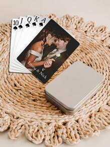 Custom Photo Playing Cards Personalized Picture Text Name Date Family Poker Deck Game Night Gift Wedding Bachelorette Party Favors Couple