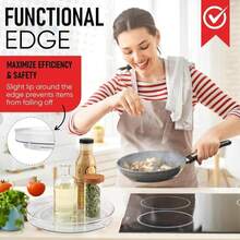 Oizeir Clear Lazy Susan Organizer (Pack Of 2) 9 Inch Turntable For Kitchen, Pantry, Fridge, Bathroom, And Vanity Countertops, Acrylic Rotating Organizer - 9吋-2個裝 - 查看 5