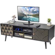 Centro de Entretenimiento para Tele Mesa Tipo Consola para TV Estilo Vintage con Cajones (Negro) - Negro1 - Ver 1