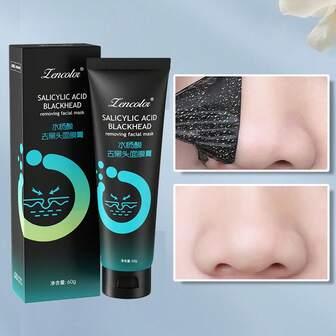 Crema Facial Removedora De Puntos De 60g, Limpieza Profunda De Los Poros, Minimiza Los Poros, Elimina Los Puntos Y Las Espinillas Con Tiras De Nariz De La Mascarilla De Barro Mineral