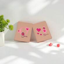 1 Peça Porta-Passaporte de Couro PU Personalizado com Coração Rosa e Letra em Inglês Impressa, Nome Personalizado para Casais, Amigos, Aniversário, Viagem, Feriado, Presentes Corporativos