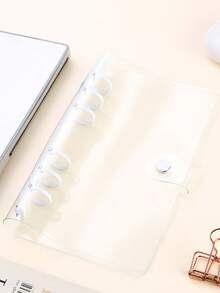 Transparent Candy‑Color A6 PVC 6‑Ring Binder Cover – Lightweight Refillable Planner Shell (No Paper Included),School Supplies,Back To School - Multicolor - View 6