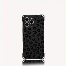 Funda para teléfono (1 unidad). Diseño con estampado de leopardo negro. Incluye orificios para colgar en las cuatro esquinas. Compatible con 13 Pro, 16, 15, 14 Plus y 12. Funda protectora mate integral en TPU. - Colores mixtos 2 - Ver 1