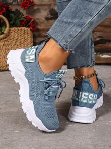 New Women's Fashion Casual Shoes, Solid Color Lace-Up Sneakers, Breathable Outdoor Running Shoes, Low-Top Comfortable Plus Size Women's Shoes, PVC Lace-Up Ladies Shoes, Breathable Comfortable Lightweight Soft Fitness Gym Outdoor Holiday Women Shoes