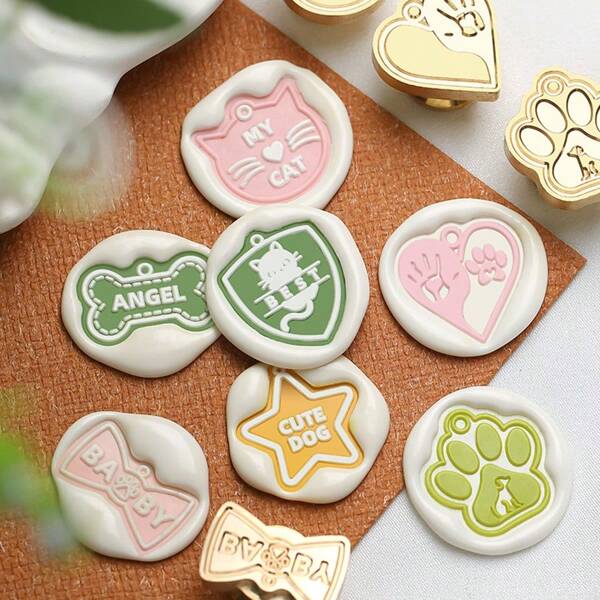 1 Pc, Pet Card Series Wax Stamp Head, Cat/Dog/Bone And Other Pet Tags, Suitable For Envelope Letter Paper/Party Invitation Letter/DIY Craft Stamp Decoration/Gift Packaging Decoration/Anniversary/Holiday Gifts