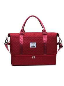 Sac de rangement de bagage élargi bordeaux, léger et pliable, agrandi, sac de voyage/nuit de bagage cabine, sac de week-end, sac d'hôpital