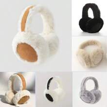 1pc Women's Versatile Suede Faux Fur Ear Muffs, Foldable & Warm (Please Gently Tap Before Wearing To Make The Fur Fluffier And Neater) - Multicolor - View 3