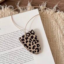 1pc Leopard Print Magnetic Travel Sunglasses Clip, Lanyard Necklace, Eyeglasses Case, Portable Cool Wind Bag, Gift For Girls, Ladies, Office Workers, Suitable For Work, Business Trip, Commuting, Going Out Travel Essentials Travel Accessories Travel Bag Vacation Holiday Back To School School Stuff Sunglasses Women