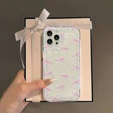 1个时尚简约蝴蝶结爱心图案透明软手机壳，兼容 17/17 Pro/17 Pro Max、Air、16/16 Pro/16 Plus/16e/16 Pro Max、15/15 Pro/15 Plus/15 Pro Max、14/14 Pro/14 Plus/14 Pro Max、13/13 Pro/13 Pro Max/13 Mini、12/12 Mini/12 Pro/12 Pro Max、11/11 Pro/11 Pro Max、X/XS/XR/XS Max、7G/7 Plus、8G/8 Plus - 無色 - 查看 4